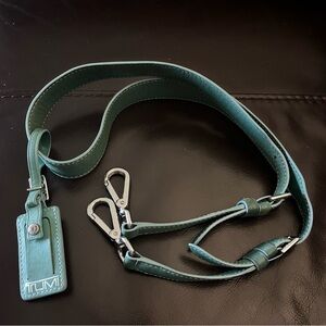 Tumi Aqua Leather Handbag Strap and Tag
